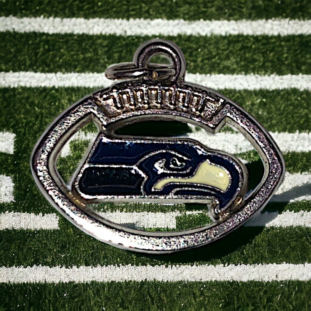 Seattle Seahawks NFL Layered Pewter 5/8" Charm!
